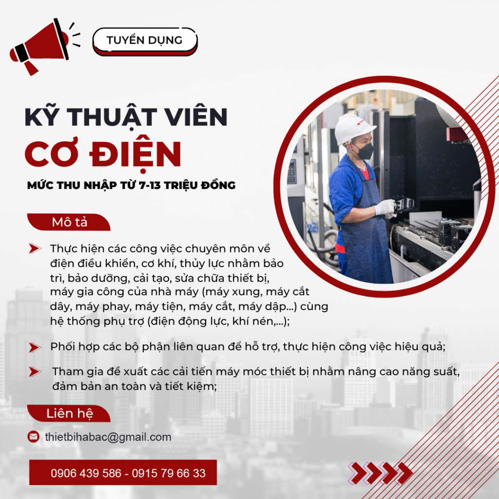 tuyển dụng nhân viên kỹ thuật điện