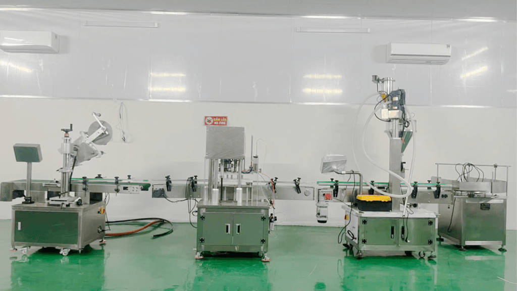 dây chuyền đóng gói thức ăn cho tôm